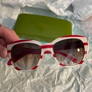 Kate Spade red and white sunglasses